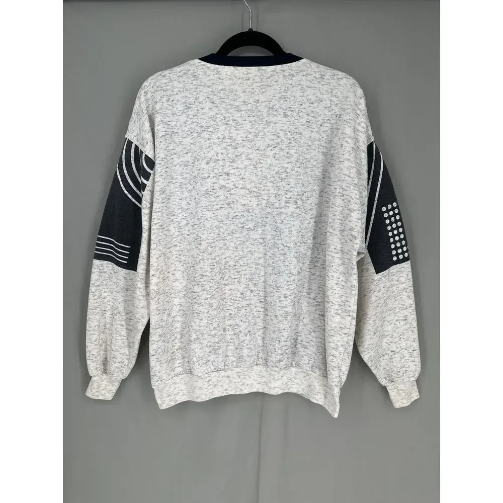 80s Vintage Spalding Sweatshirt Mens Large Gray Black Basketball Zip Rare - Picture 3 of 7